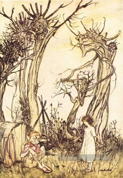  thé - Mère Oie Homme dans le désert illustrateur Arthur Rackham